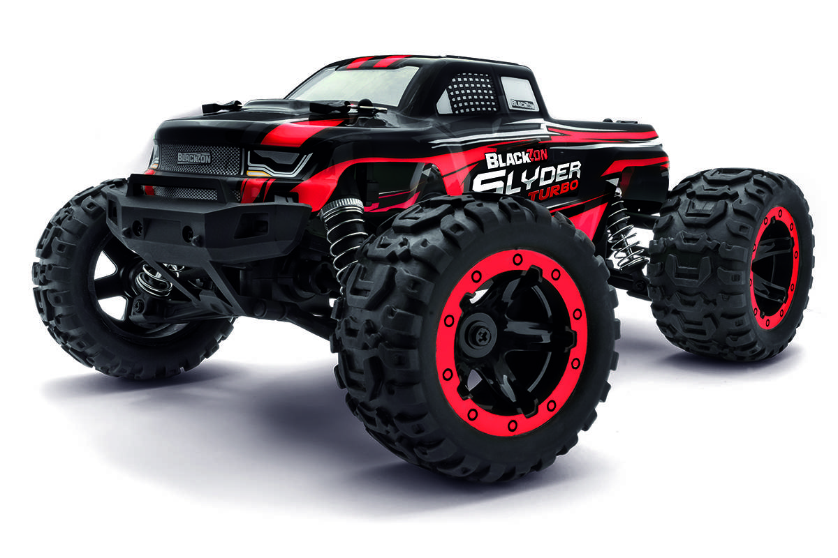 Blackzon Rood Brushless 1:16 RC auto Elektro Monstertruck 4WD 2,4 GHz Incl. accu en lader, Met lichteffect