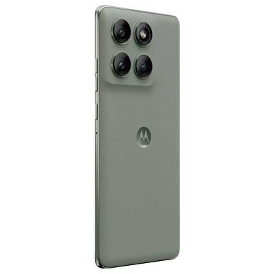 Smartphone-Werbung, Rückseite und Seitenansicht eines Telefons von Motorola in verschiedenen Farben. Text: 'Eine Klasse für sich' und 'Quad-Curve'.