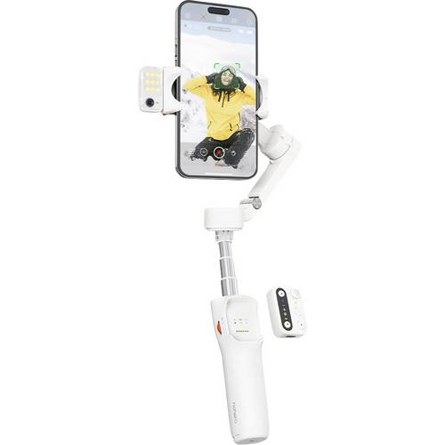 Thumbnail - Hohem V3 WTH Gimbal elektrisch 1/4 Zoll Weiß Bluetooth, integrierter Akku, Integriertes Stativ, inkl. Smartphonehalter B...