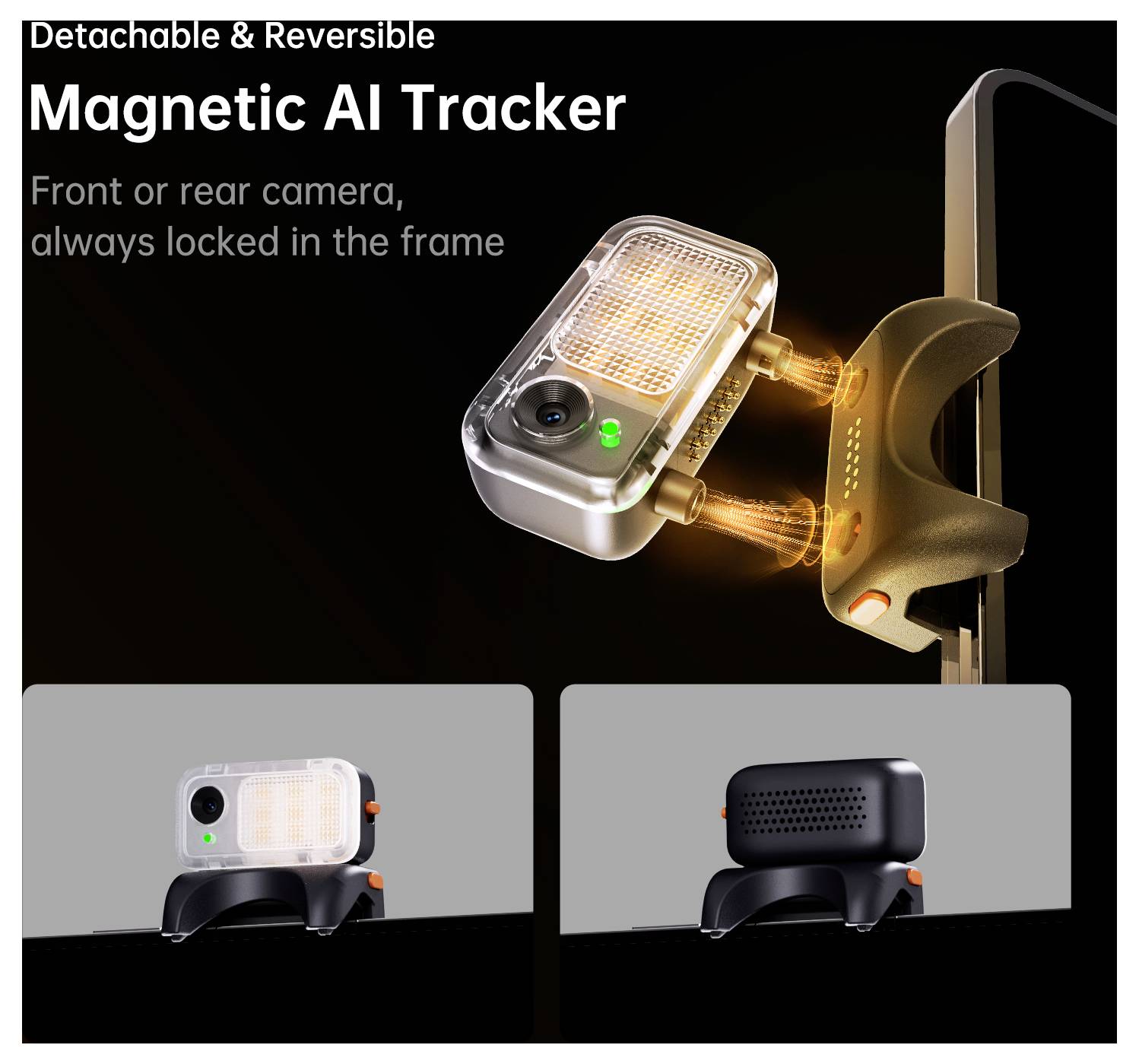 Hohem V3 WTH Gimbal elektrisch 1/4 Zoll Weiß Bluetooth, integrierter Akku, Integriertes Stativ, inkl. Smartphonehalter B-7