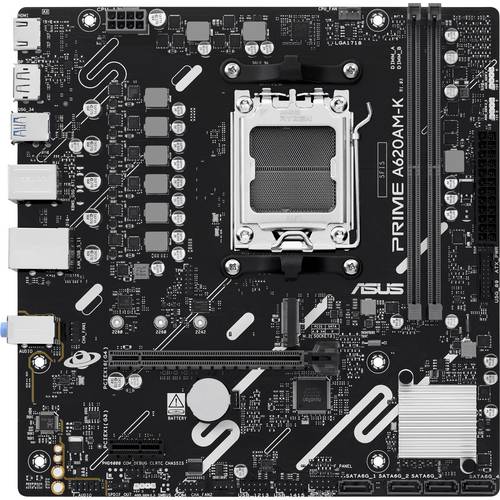 Asus Prime A620AM-K Mainboard Sockel (PC) AMD® AM5 Formfaktor (Details) Micro-ATX Mainboard-Chipsatz AMD® A620A