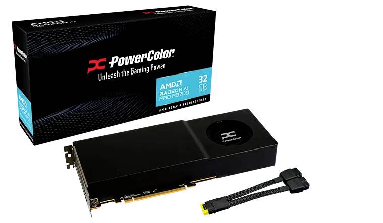 Powercolor Grafikkarte AMD Radeon AI Pro R9700 AMD Radeon™ AI PRO R9700 PowerColor 32 GB GDDR6-VRAM PCIe x16 DisplayPort