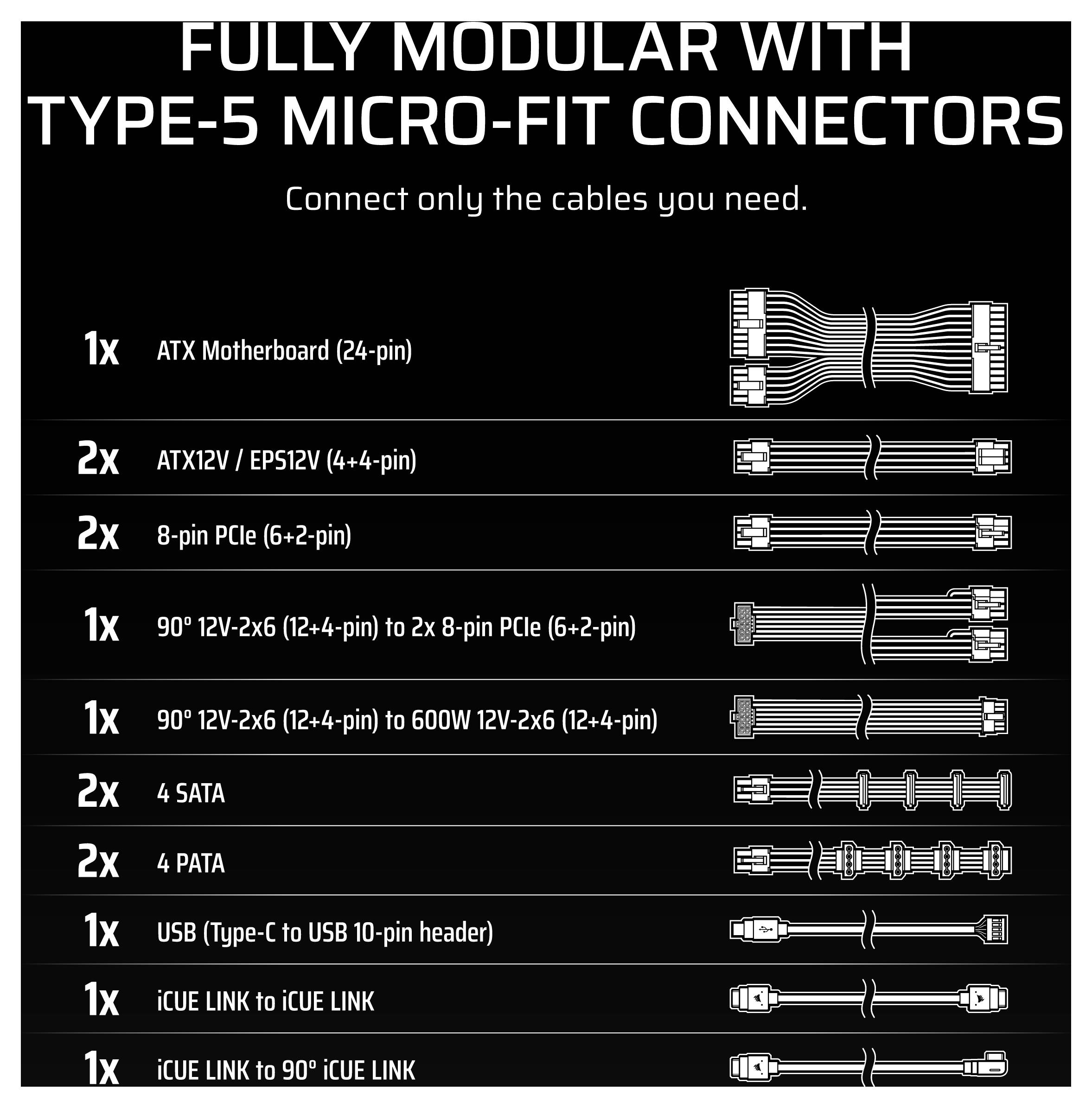 Corsair HX1200i SHIFT PC Netzteil 1200 W ATX 80PLUS® Platinum-32