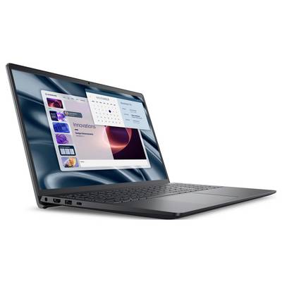 Ein schlankes schwarzes Laptop, das eine Designpräsentation auf dem Bildschirm zeigt, mit verschiedenen farbenfrohen Grafiken und einer Kalenderoberfläche für November.