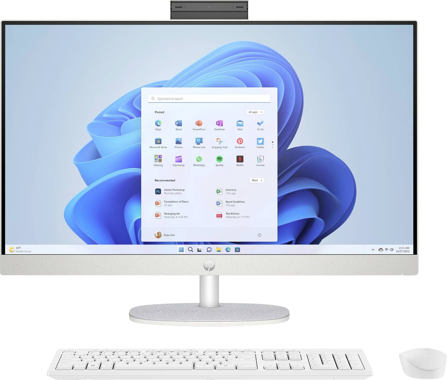 HP All-in-One PC AIO 27-cr0006ng 68.6 cm (27 Zoll) Full HD AMD Ryzen 7 7730U 4.5 GHz 16 GB RAM 1 TB SSD AMD Radeon Graph...