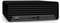 Ein schwarzer HP ProDesk Mini-Desktop-Computer mit einer Frontplatte, die zwei USB-Anschlüsse, Audioports und weitere Konnektivitätsoptionen aufweist.