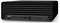 Ein schwarzer HP ProDesk Computer mit horizontalem, belüftetem Design, mehreren USB-Anschlüssen, einem SD-Kartenslot und einem Kopfhöreranschluss auf dem vorderen Bedienfeld.