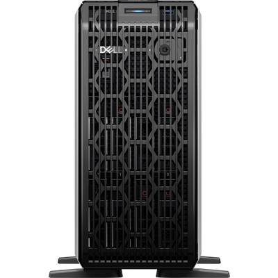 Ein schwarzer, turmartiger Computerserver mit Kühlschlitzen und Einschaltknopf, geeignet für Unternehmen oder Rechenzentren.