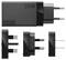 Lenovo 65W USB-C Ladegerät mit auswechselbaren Steckern für verschiedene Regionen, einschließlich EU-, UK- und US-Steckertypen.