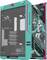 Ein individuelles Computergehäuse mit einem Design in Petrol und Pink, das eine stilisierte Figur auf dem Seitenpanel trägt, mit der Bezeichnung ‚Hatsune Miku'.
