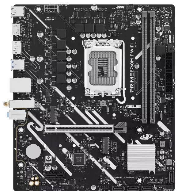 Asus PRIME B760M-F WIFI Mainboard Sockel (PC) Intel® LGA 1700 Formfaktor (Details) Micro-ATX Mainboard-Chipsatz Intel® B...