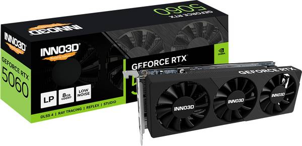 Inno 3D Grafikkarte Nvidia GeForce RTX 5060 INNO3D GeForce RTX™ 5060 LOW PROFILE 8 GB GDDR7-VRAM HDMI® 2.1, DisplayPort Vulkan, NVIDIA G-Sync, Low Profile