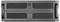 Ein schwarzes Server-Rack-Frontpanel mit vertikalen Lüftungsschlitzen, einem zentralen Schloss und Anzeigeleuchten nahe dem unteren Rand.