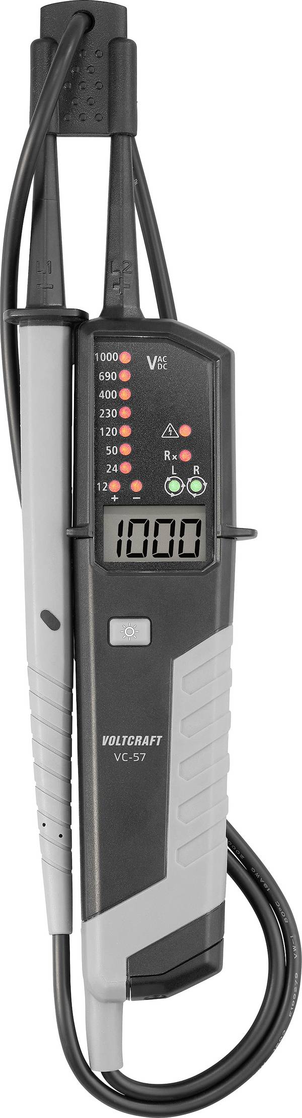 VOLTCRAFT VC-57 Zweipoliger Spannungsprüfer  CAT IV 1000 V LCD, LED