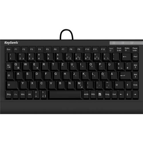 Keysonic ACK-595C+ (US) Kabelgebunden Tastatur US-Englisch, QWERTY Schwarz PS2-Anschluss