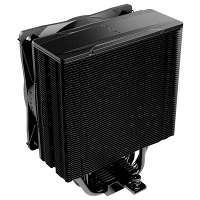 'Noctua NH-U12S chromax.black' CPU-Kühler mit schwarzem Kühlkörper und Lüfter, entwickelt für eine effiziente Wärmeableitung in Computern.