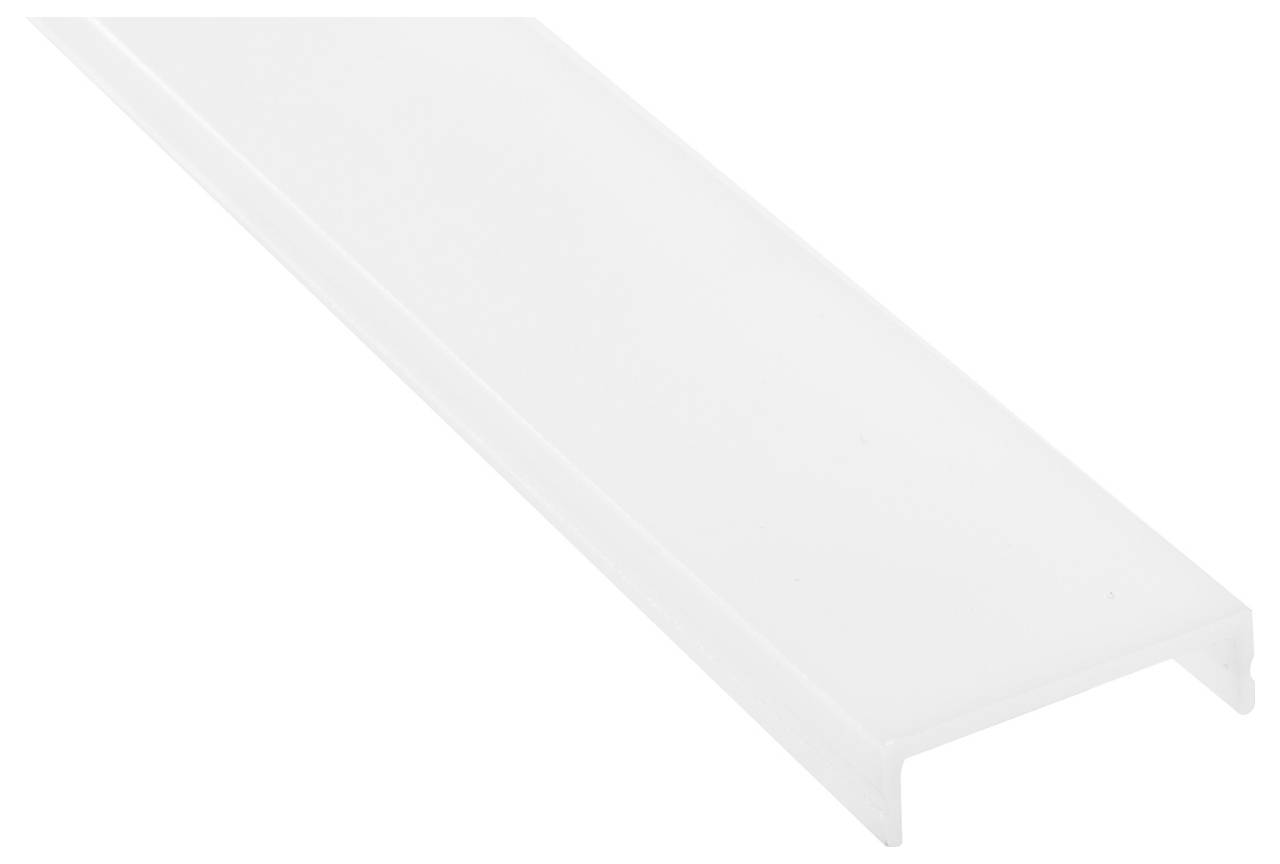 Eine Nahaufnahme einer langen, rechteckigen LED-Leuchte mit schlankem Design und metallischer Oberfläche, vor einem einfachen schwarzen Hintergrund.