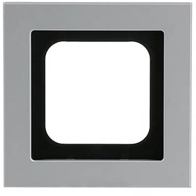 Quadratischer, grau und schwarzer Bilderrahmen mit leerem Zentrum.