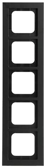 Schwarzer fünfteiliger Bilderrahmen mit leeren Quadraten
