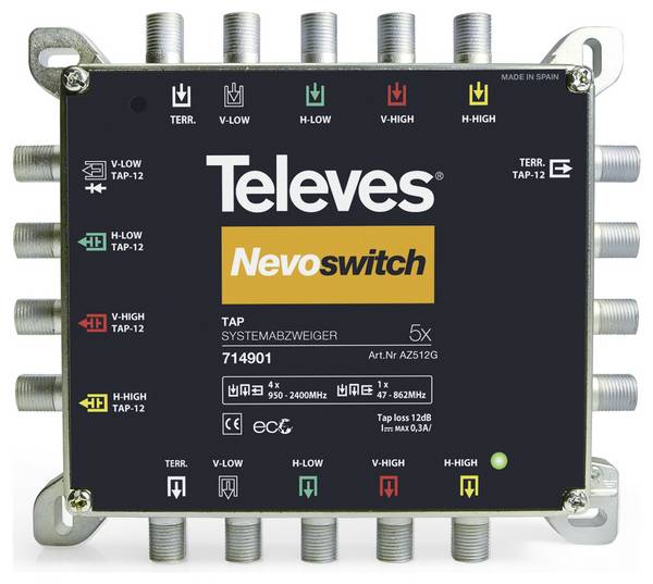 Televes AZS512G SAT-Abzweiger 5-fach 5 - 2400 MHz