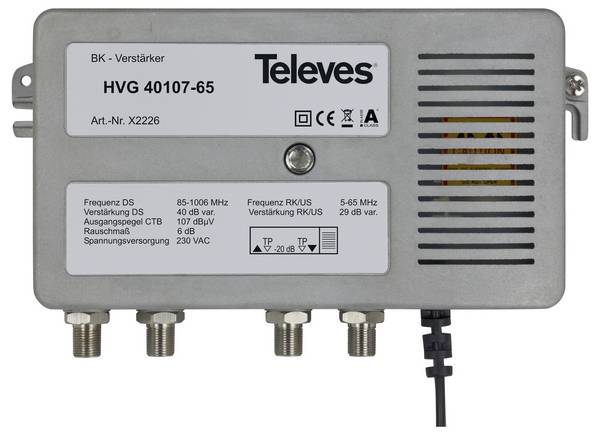 Televes HVG40107-65 Kabel-TV Verstärker