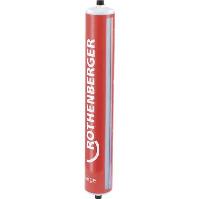 Eine rote Rothenberger MAPP-Gasflasche mit schwarzer Düse, die für Hochtemperaturheizanwendungen in der Sanitär- und Heizungstechnik verwendet wird.