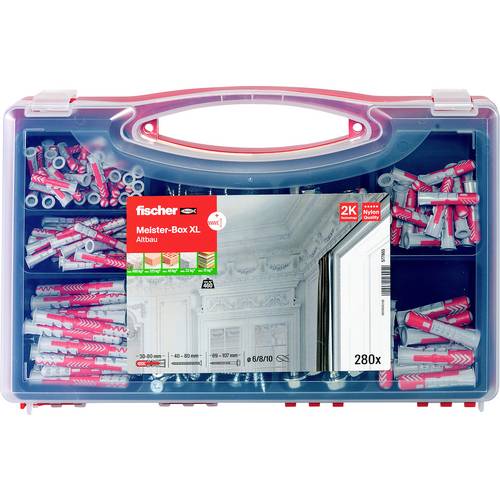 Fischer 577865 Meister-Box XL Altbau + S Dübel-Sortimentsbox 30 mm, 40 mm, 50 mm, 65 mm, 80 mm 280 Teile