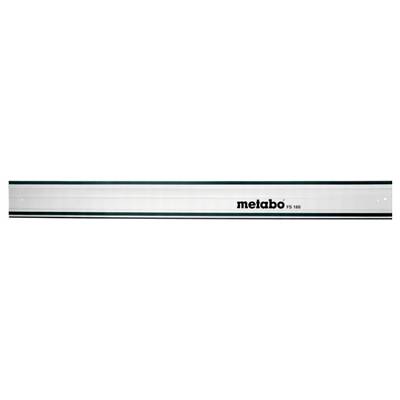Metabo FS 160 Etikett auf einem silbernen Metallwerkzeug- oder Maschinenpaneel mit grüner Umrandung.