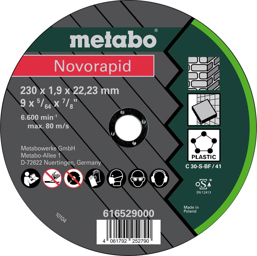 Metabo 616529000 Doorslijpschijf 230 mm 25 stuk(s) Blik
