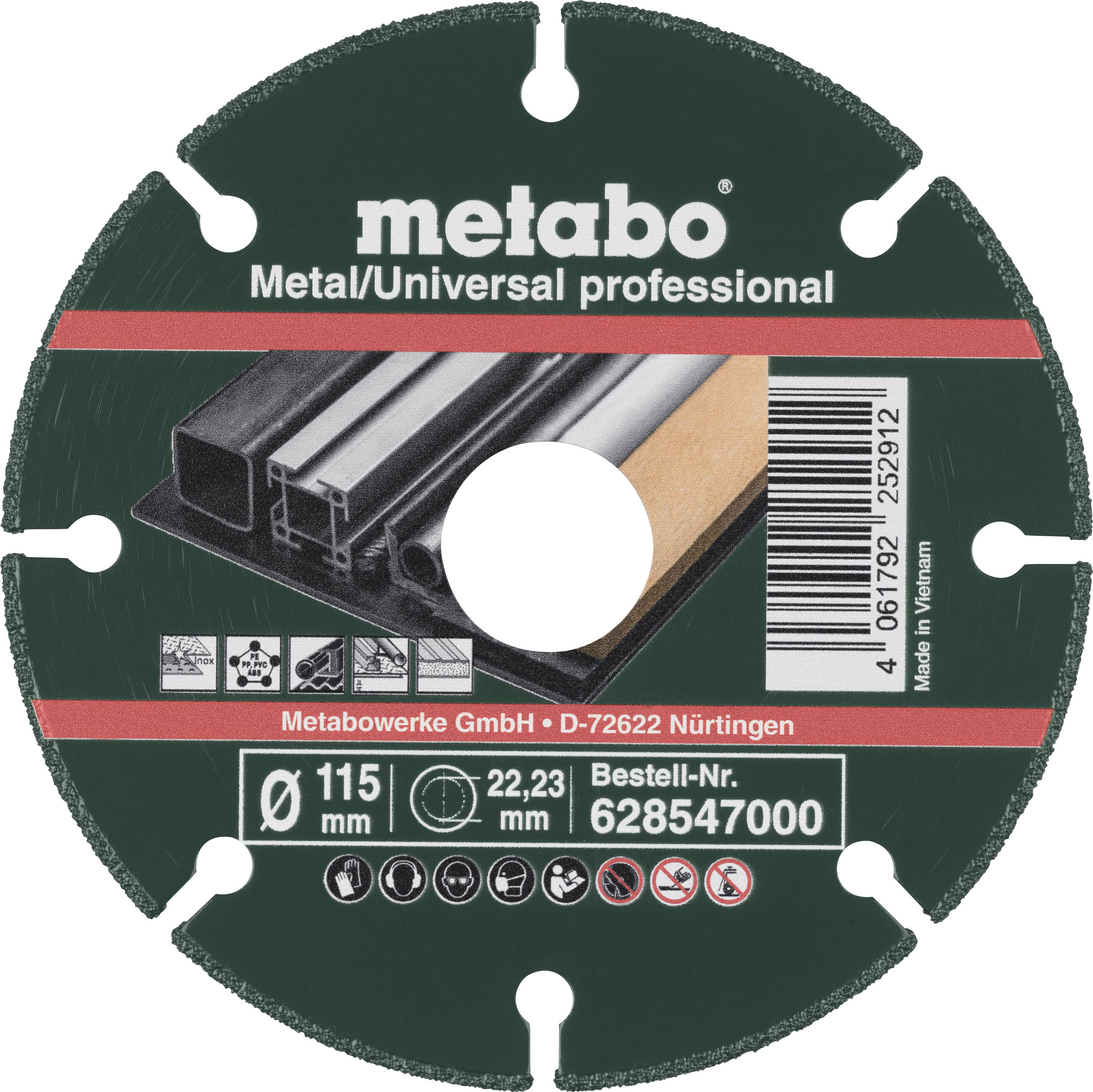 Metabo 628547000 Diamanten doorslijpschijf 115 mm 10 stuk(s) Metaal (verzinkt)