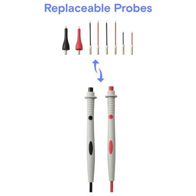 Ein Techniker bedient ein schwarzes und rotes tragbares Gerät, möglicherweise zur Messung oder Bewertung von Ausrüstung, in einer Laborumgebung.