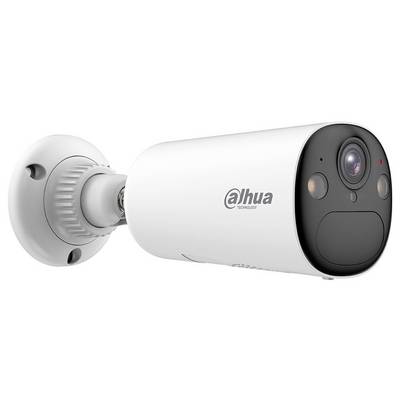Sicherheitskamera von Dahua Technology, zylindrische Bauform, wandmontiert, zeigt Objektiv und Sensoren für Überwachungszwecke.