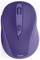 Eine lila kabellose Computermaus mit Scrollrad und zwei Tasten, der Marke 'hama', von oben betrachtet.