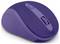 Eine lila drahtlose Computermaus mit Scrollrad, die für ergonomische Handunterstützung entwickelt wurde.