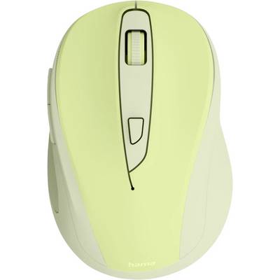 Eine hellgrüne Computermaus mit zwei Tasten und einem Scrollrad an der Oberseite, die für ergonomischen Handkomfort entwickelt wurde.