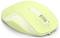 Eine hellgrüne kabellose Computermaus mit Scrollrad und smoothem ergonomischen Design.