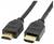Zwei schwarze HDMI-Kabel, wobei ein Ende den männlichen Anschluss zeigt. Verwendet für hochauflösende Audio- und Videoübertragung zwischen Geräten.