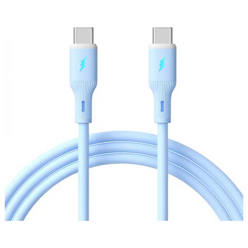 Akyga USB-Kabel USB-C® Stecker, USB-C® Stecker 1 m Blau AK-USB-68