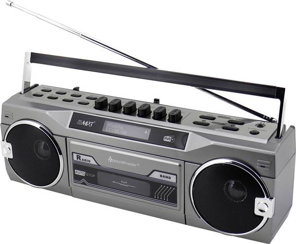 soundmaster SRR80TI Retro Kassettenrecorder mit Radio DAB+, FM Kassette, DAB+, UKW, Bluetooth®, AUX
