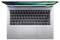 Ein silberner Laptop von oben betrachtet, mit einer vollständigen QWERTY-Tastatur und einem Trackpad, wobei der Bildschirm oben teilweise sichtbar ist.