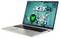 Ein silberner Acer-Laptop mit einem Bildschirm, auf dem das Acer-Logo und ein grünes Häkchen zu sehen sind, was auf einen erfolgreichen Vorgang oder Status hinweist.