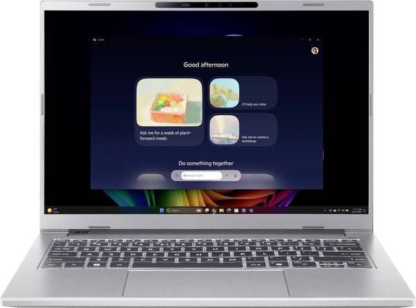 Acer Notebook Aspire 14 AI OLED   35.6 cm (14 Zoll) WUXGA AMD Ryzen AI 7 350 32 GB RAM  1 TB SSD Deutsch, QWERTZ    Nicht verfügbar   Silber  NX.JNZEG.00E
