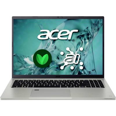 Ein Laptop-Bildschirm, der das Acer-Logo über zwei App-Symbolen auf einem abstrakten blauen Hintergrund zeigt.
