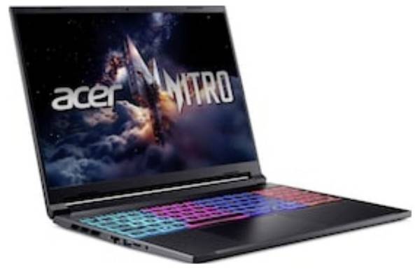 Acer Gaming Notebook  Nitro V   40.6 cm (16 Zoll) WUXGA Intel® Core™ 7 240H 16 GB RAM  1000 GB SSD Deutsch, QWERTZ    GeForce RTX™ 5060 8 GB GDDR7 Obsidian Black  NH.QXCEG.001