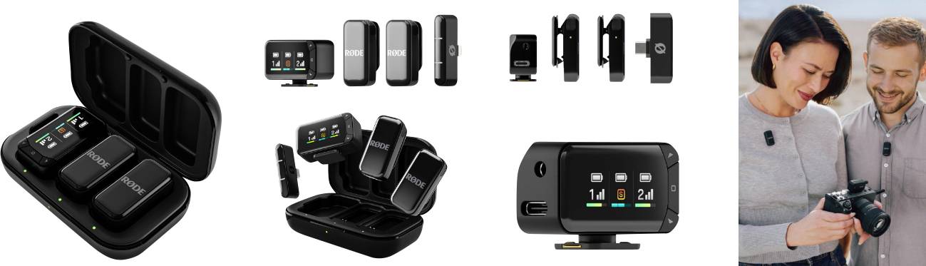 Rode WIMICROCKIT Ansteck Mikrofon-Set Übertragungsart (Details):Funk, Kabellos Blitzschuh-Montage, inkl. Kabel, inkl. Wi...