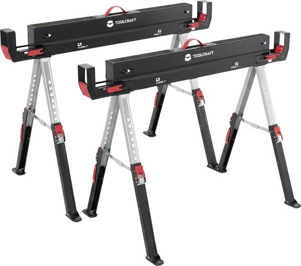 TOOLCRAFT  TO-10311630 Stahl Arbeitsbock klappbar, höhenverstellbar 590 kg (B x T) 1157 mm x 687 mm 9.75 kg 2 St.
