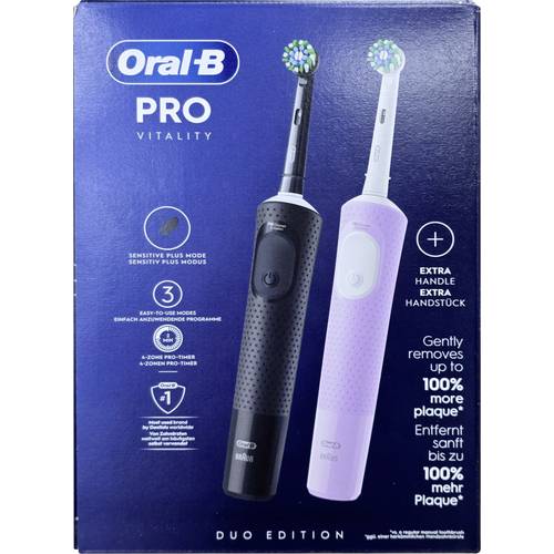 Oral-B Vitality Pro Duopack Type 3575 Elektrische Zahnbürste Violett, Schwarz