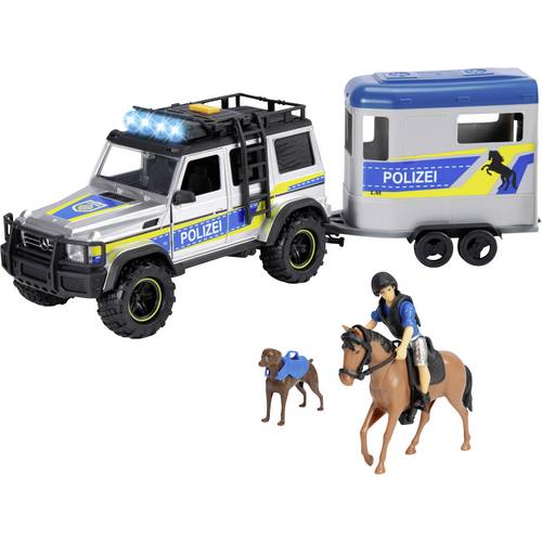 Dickie Toys Mercedes Benz Police Horse Trailer Fertigmodell Einsatzfahrzeug Modell
