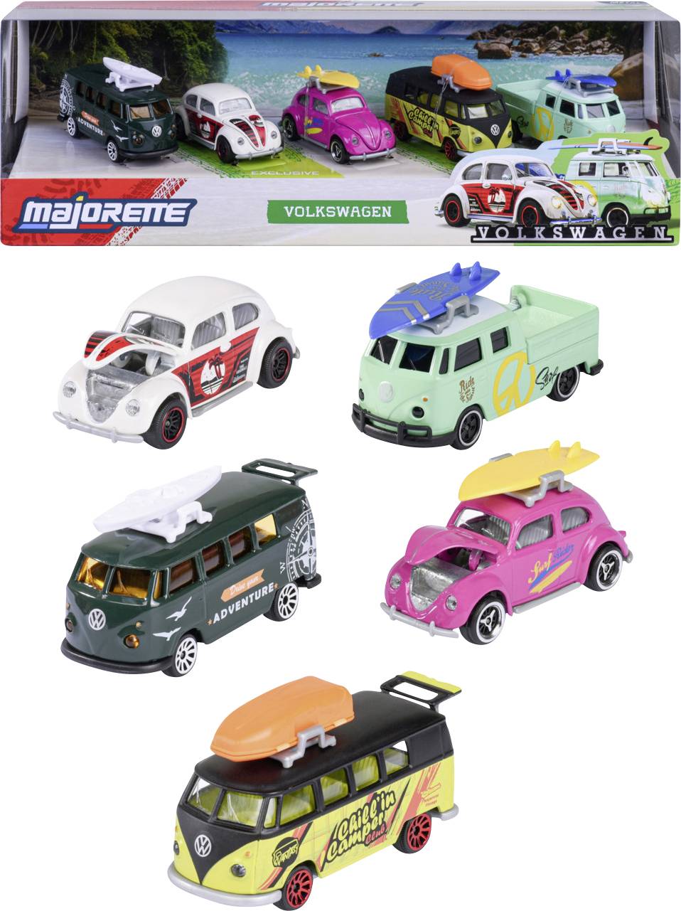 Majorette Volkswagen (VW) 5 Pieces Giftpack Fertigmodell PKW Modell