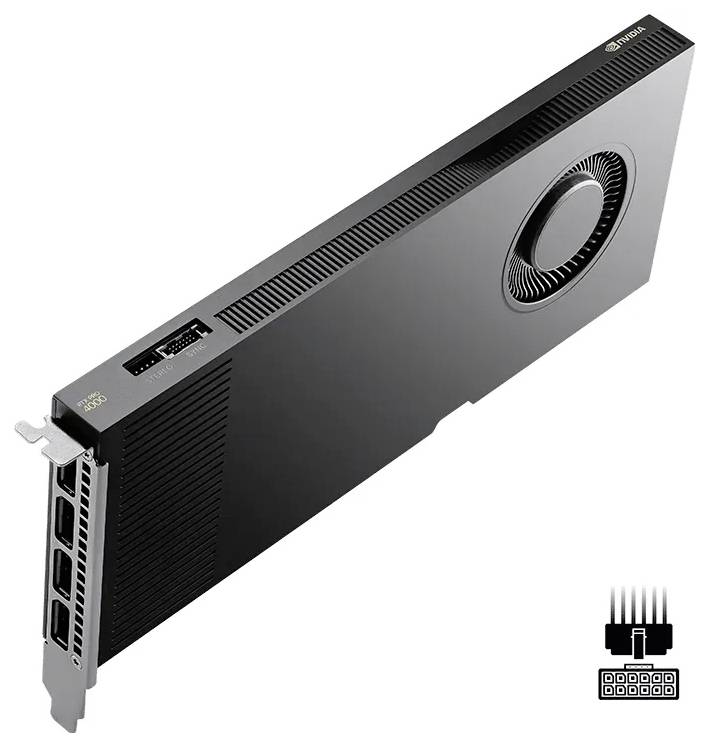 Nvidia Grafikkarte Nvidia RTX PRO 4000 Blackwell 24 GB GDDR7-RAM PCIe x16 DisplayPort